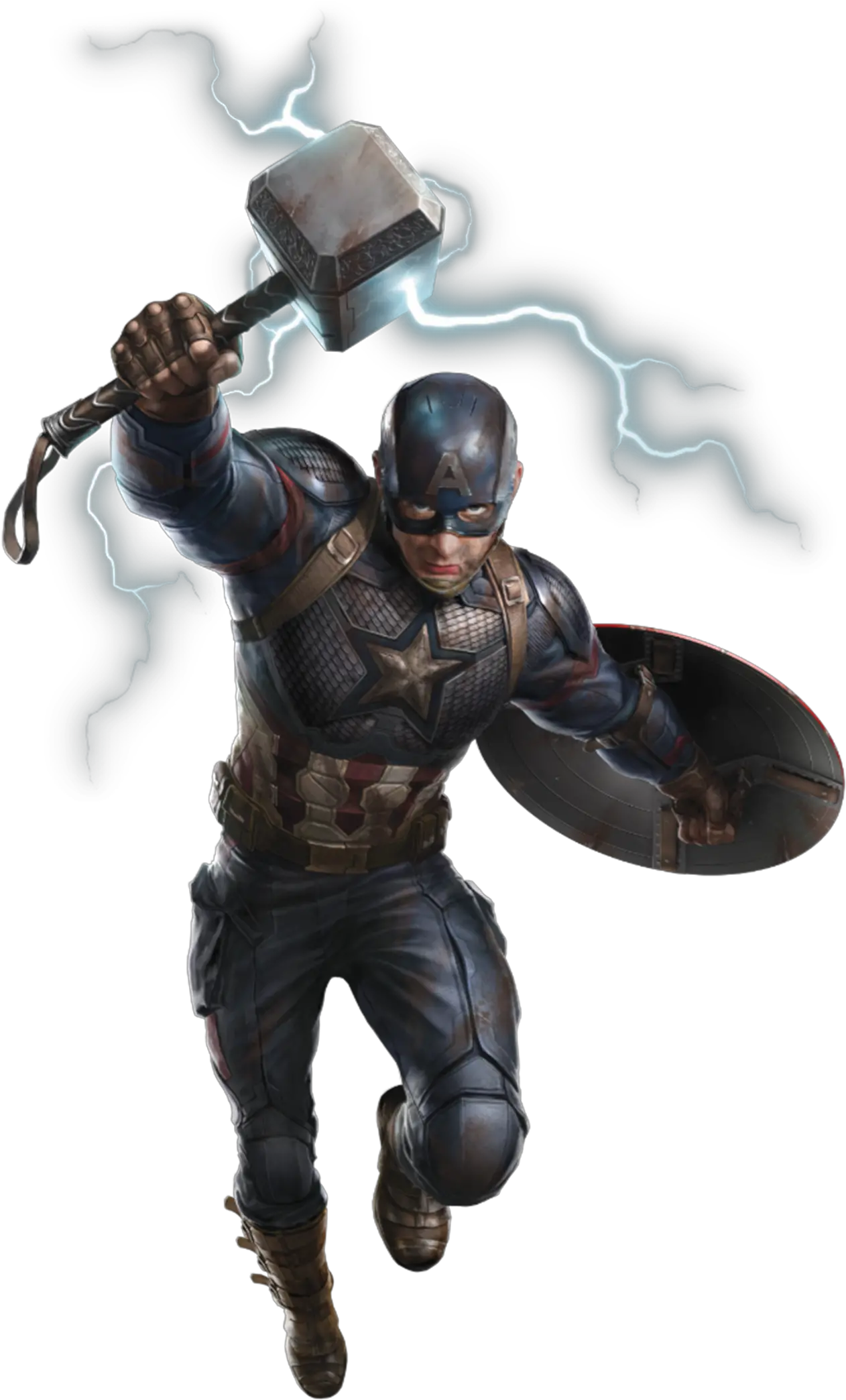  Mcu Thor With Captain America Endgame Png Mjolnir Png