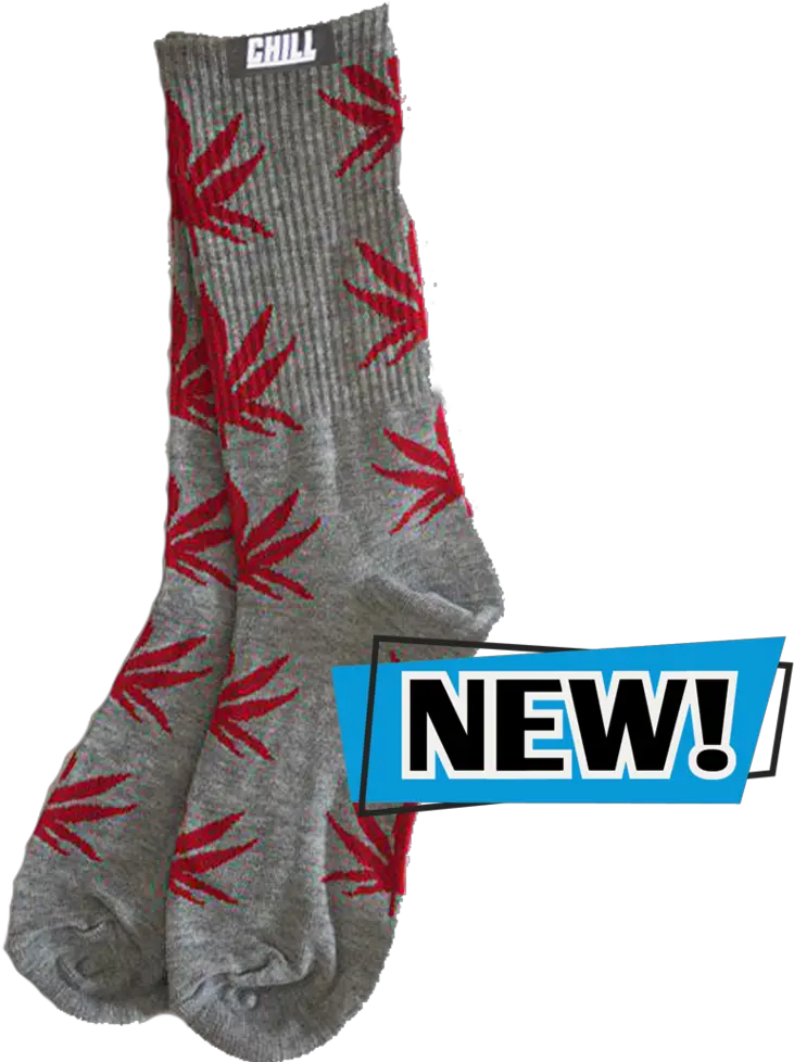  Chill Vibes Grey Red Leaf Socks For Teen Png Sock Png