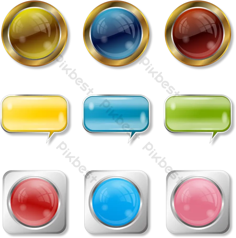  Crystal Texture Button Icon Vector Vertical Png Button Icon Vector