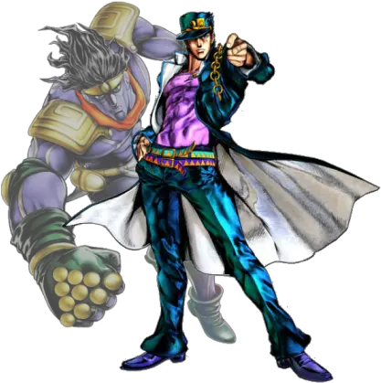  Jotaro Kujo Star Platinum The World Jojo Bizarre Adventure Png Star Platinum Png