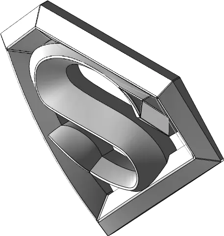  Superman Logo Chrome Look 3d Cad Model Library Grabcad Architecture Png The Superman Logo