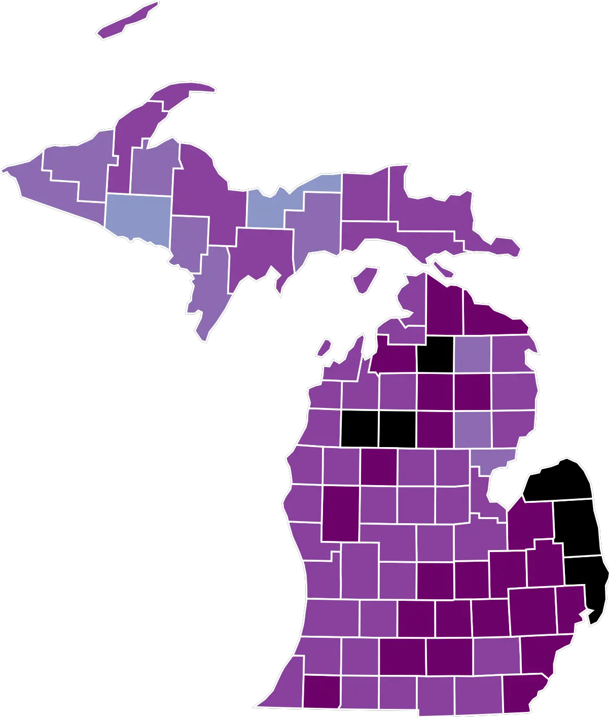  Covid 19 Pandemic In Michigan Wikipedia Michigan State Map Counties By Sharon Cummings Png Michigan Outline Transparent