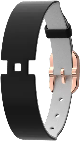  Leather Strap Single Wrap Black White Rose Gold Finish Buckle Watch Strap Png White Rose Transparent