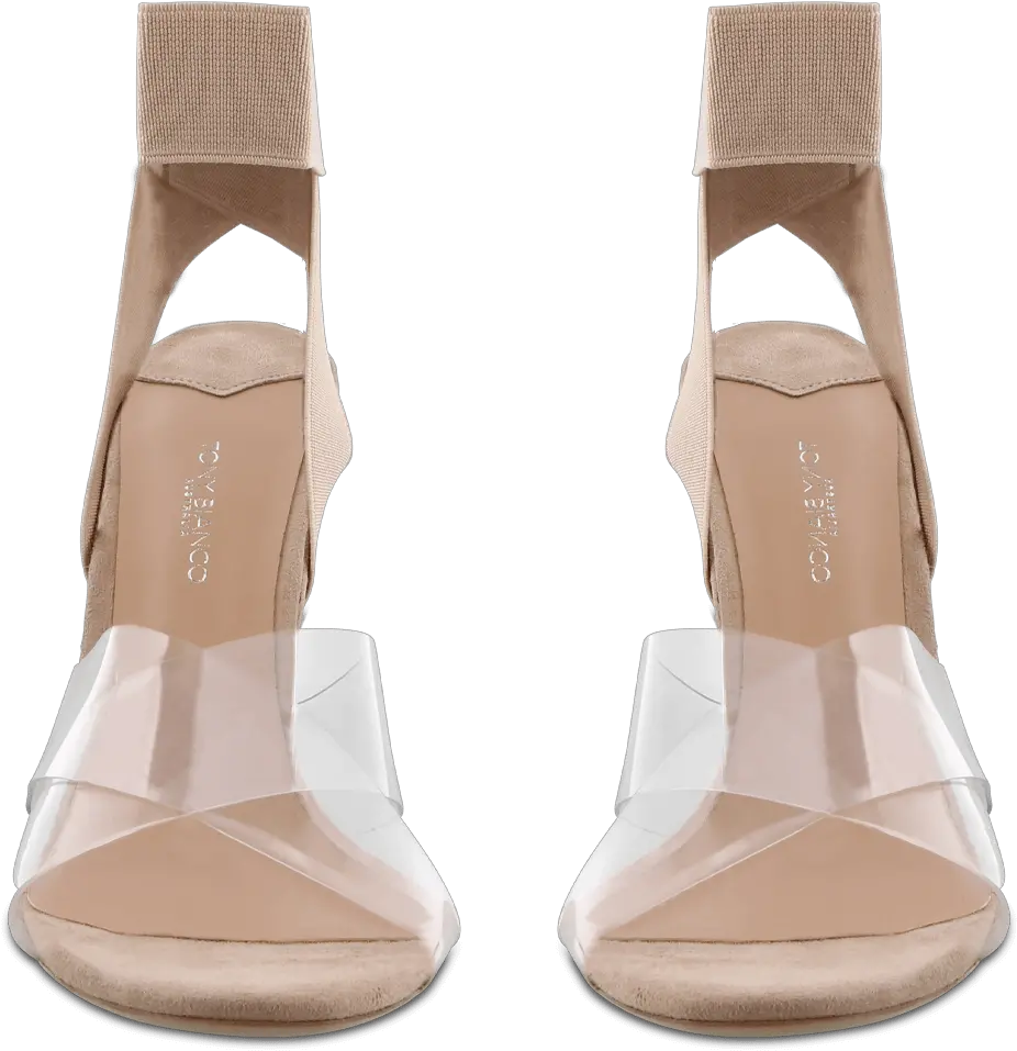  Kami Clear Vynaliteblush Kid Suede Heels Sandal Png Blush Transparent