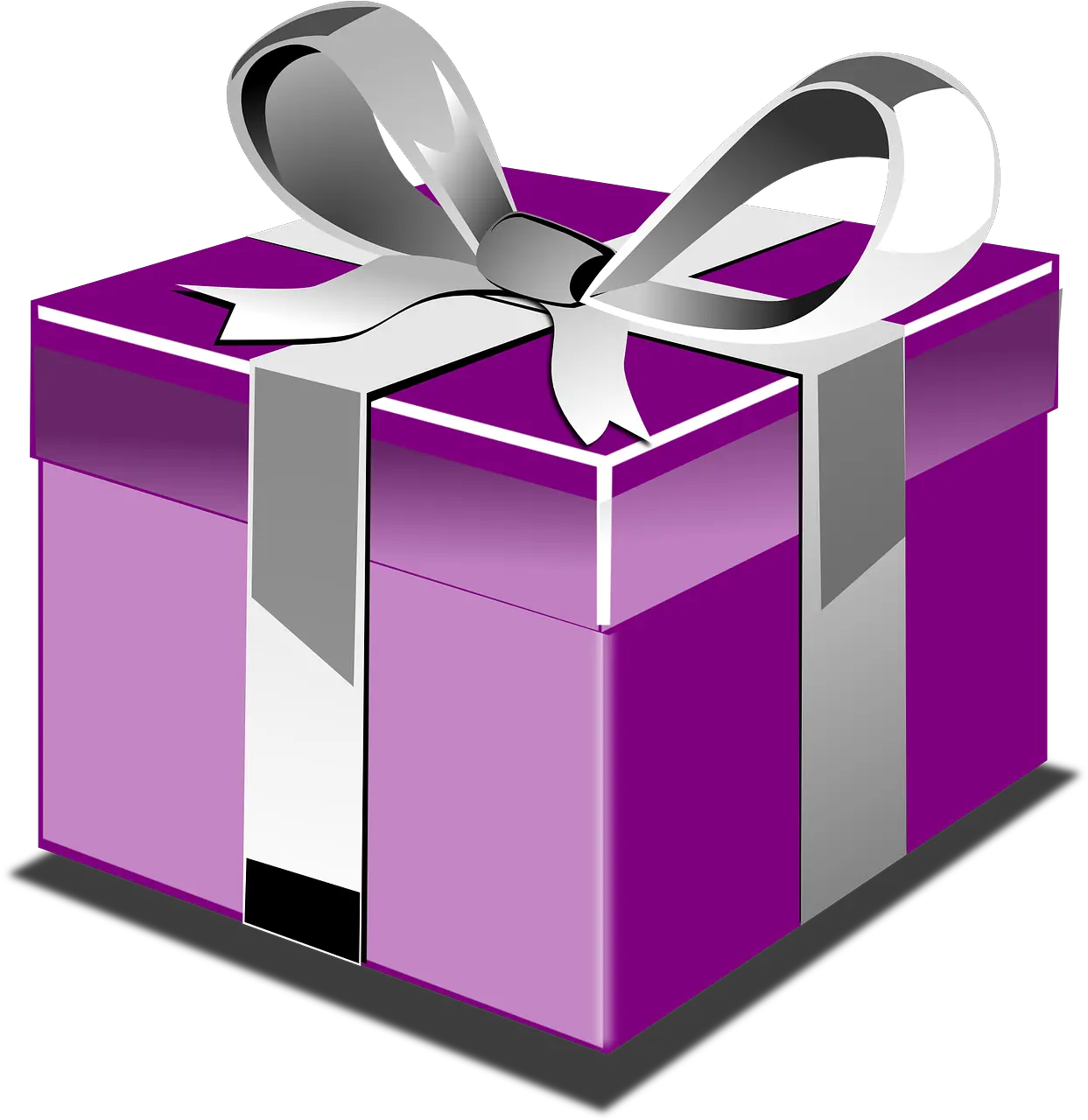  Box Present Purple Free Vector Graphic On Pixabay Birthday Present Transparent Background Png Present Png