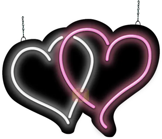  Hearts Neon Sign Heart Png Neon Heart Png