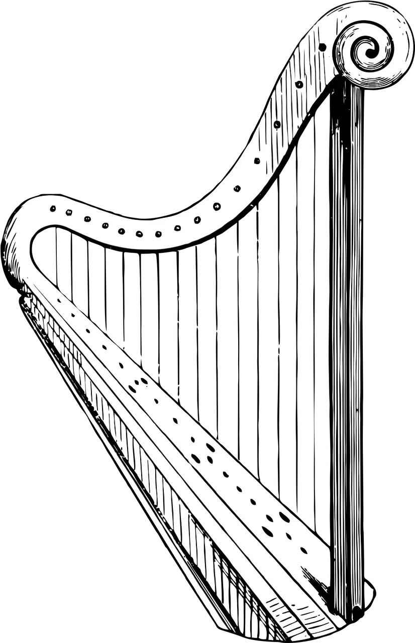  Harp Vintage Music Free Vector Graphic On Pixabay Arpa Vintage Png Harp Png