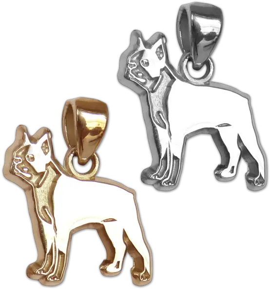  Boston Terrier Charm Or Pendant In Sterling Silver 14k Animal Figure Png Boston Terrier Png