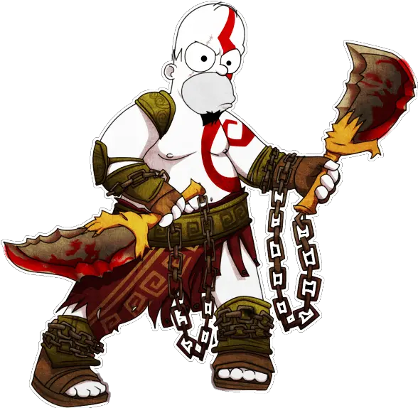  Tag God Of War That Stupid Club Homer Kratos Png God Of War Png