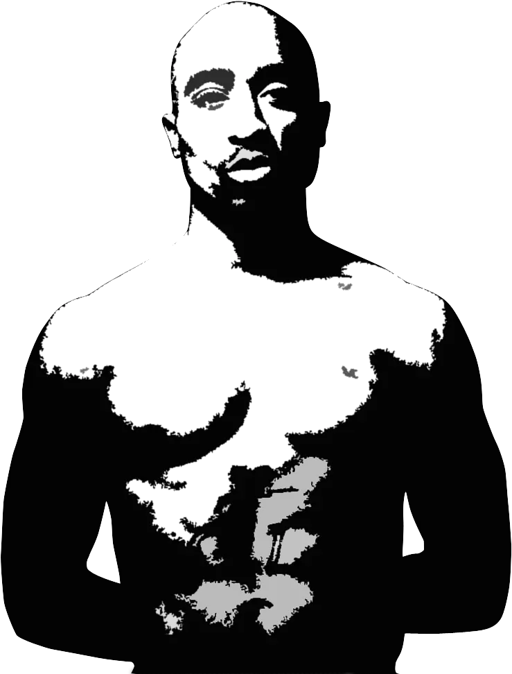  Free Tupac Stencil Black And White Download 2pac Silhouette Png Tupac Icon