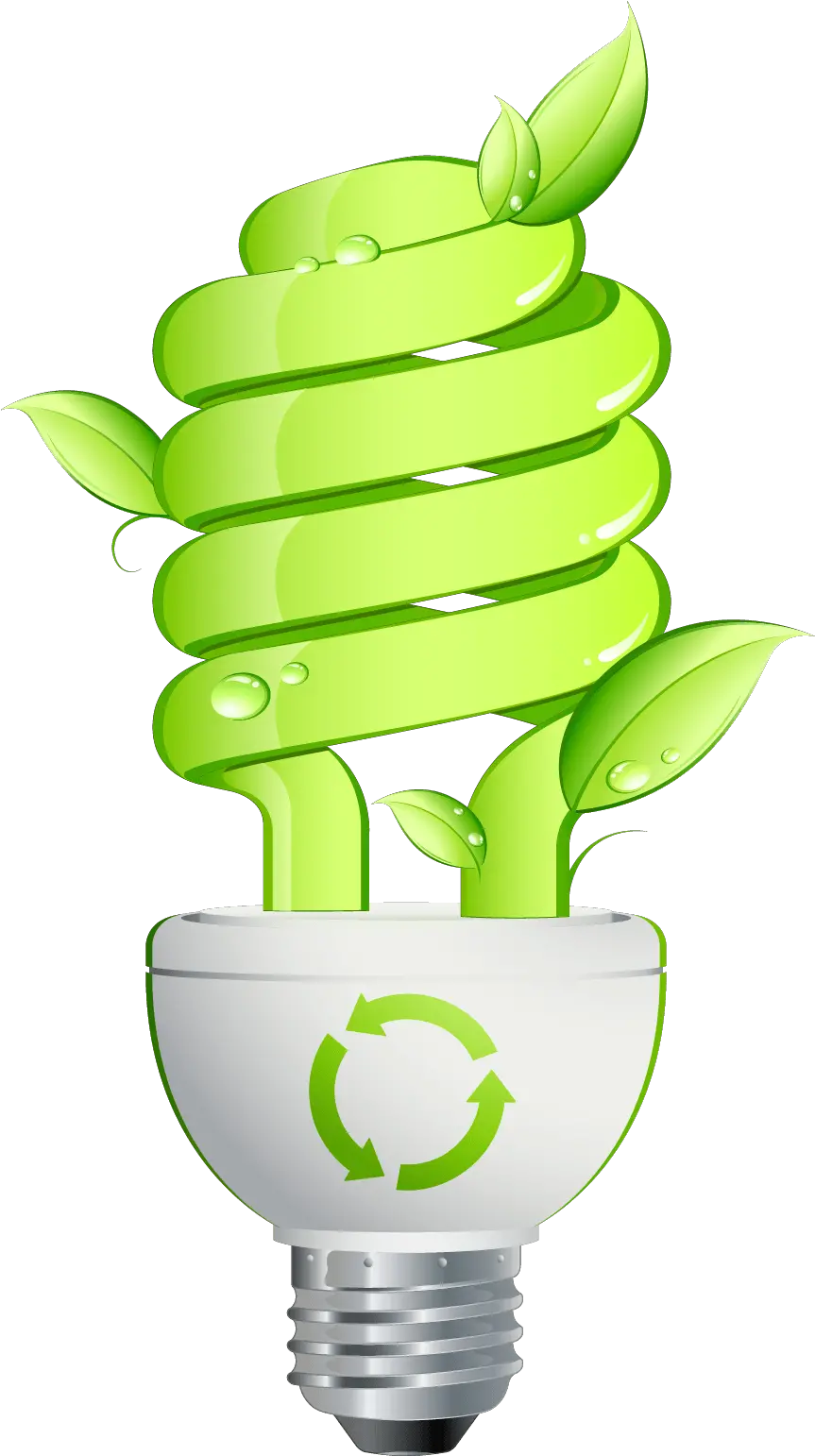  Green Leaf And Energy Saving Lamp Vector Download Energy Saving Clipart Png Plug With Leaf Icon