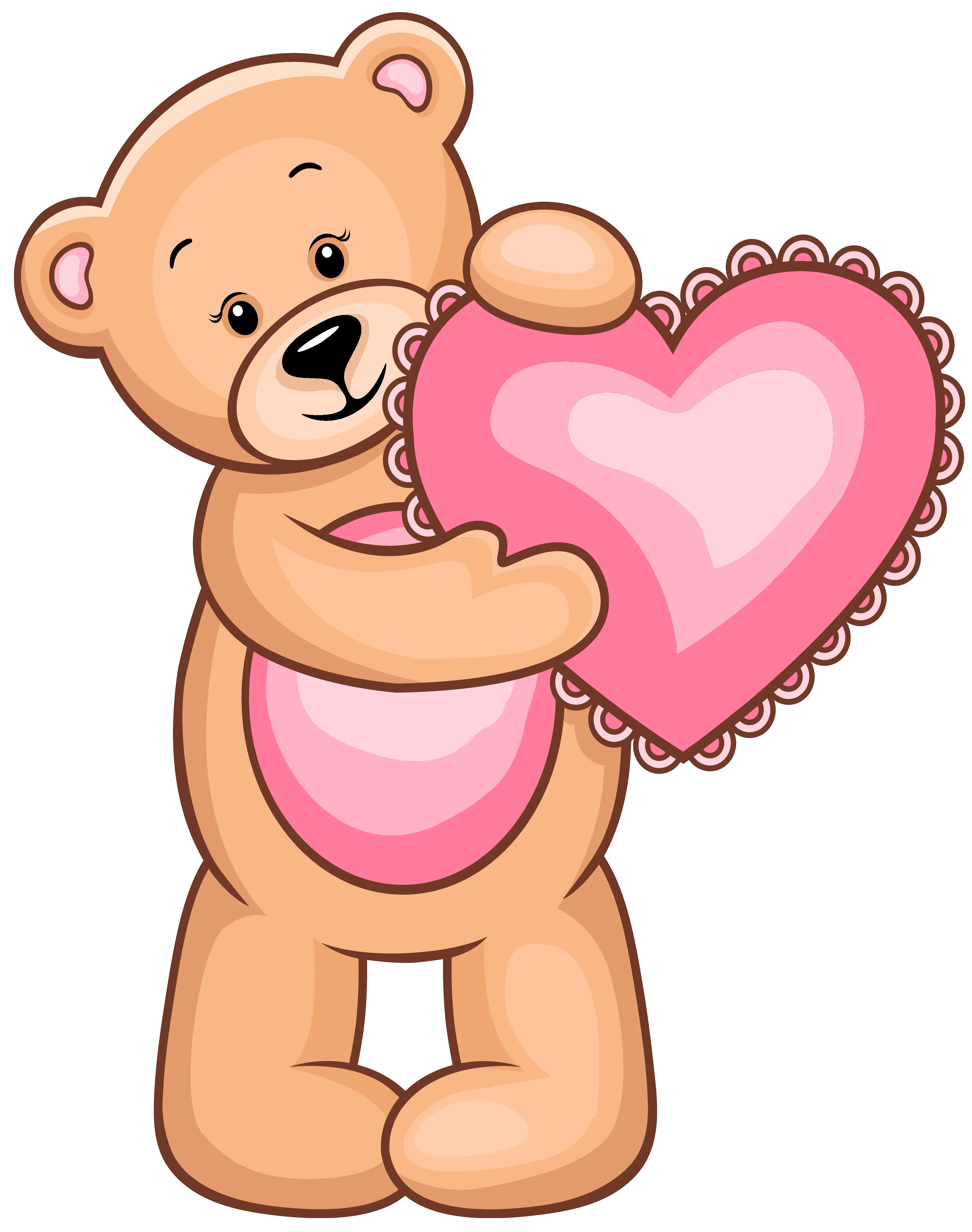  Day Cartoon Pink Cheek For Teddy Bear Teddy Bear With Heart Clipart Png Valentines Day Transparent