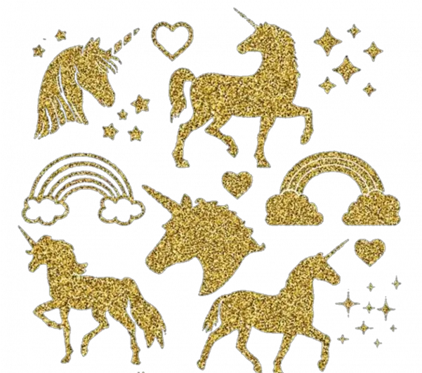  Gold Glitter Unicorn Png Transparent Unicorn Silhouette Gold Unicorn Png