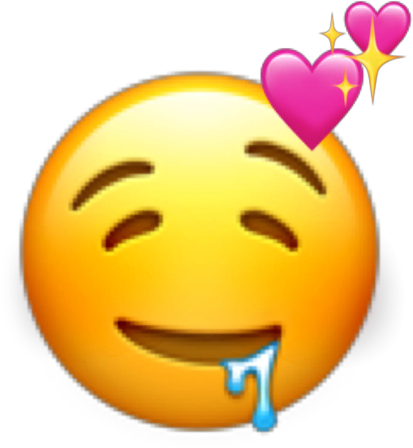  Drool Emoji Hearts Sticker By Bobatea Transparent Drooling Face Emoji Png Drool Png