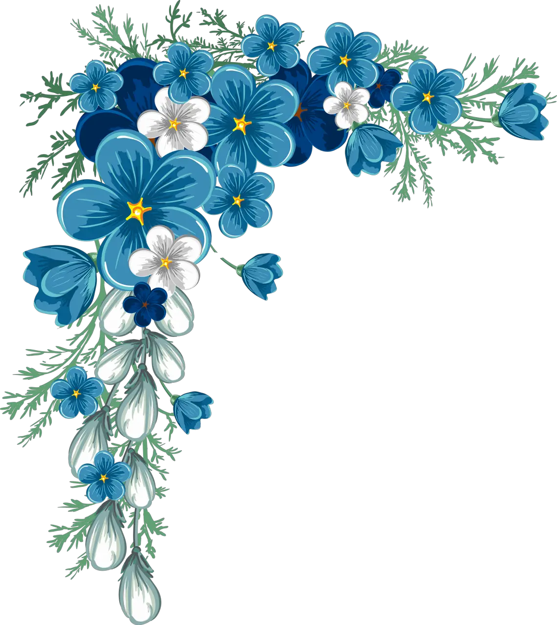  Clipart Borders Wildflower Blue Flower Border Png Wildflower Png