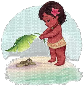  Baby Moana And Turtle Transparent Png Easy Baby Moana Drawing Baby Moana Png