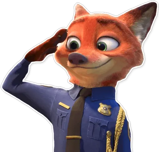  Nick Stickers Set For Telegram Zootopia Nick Wilde Police Png Nick Wilde Png