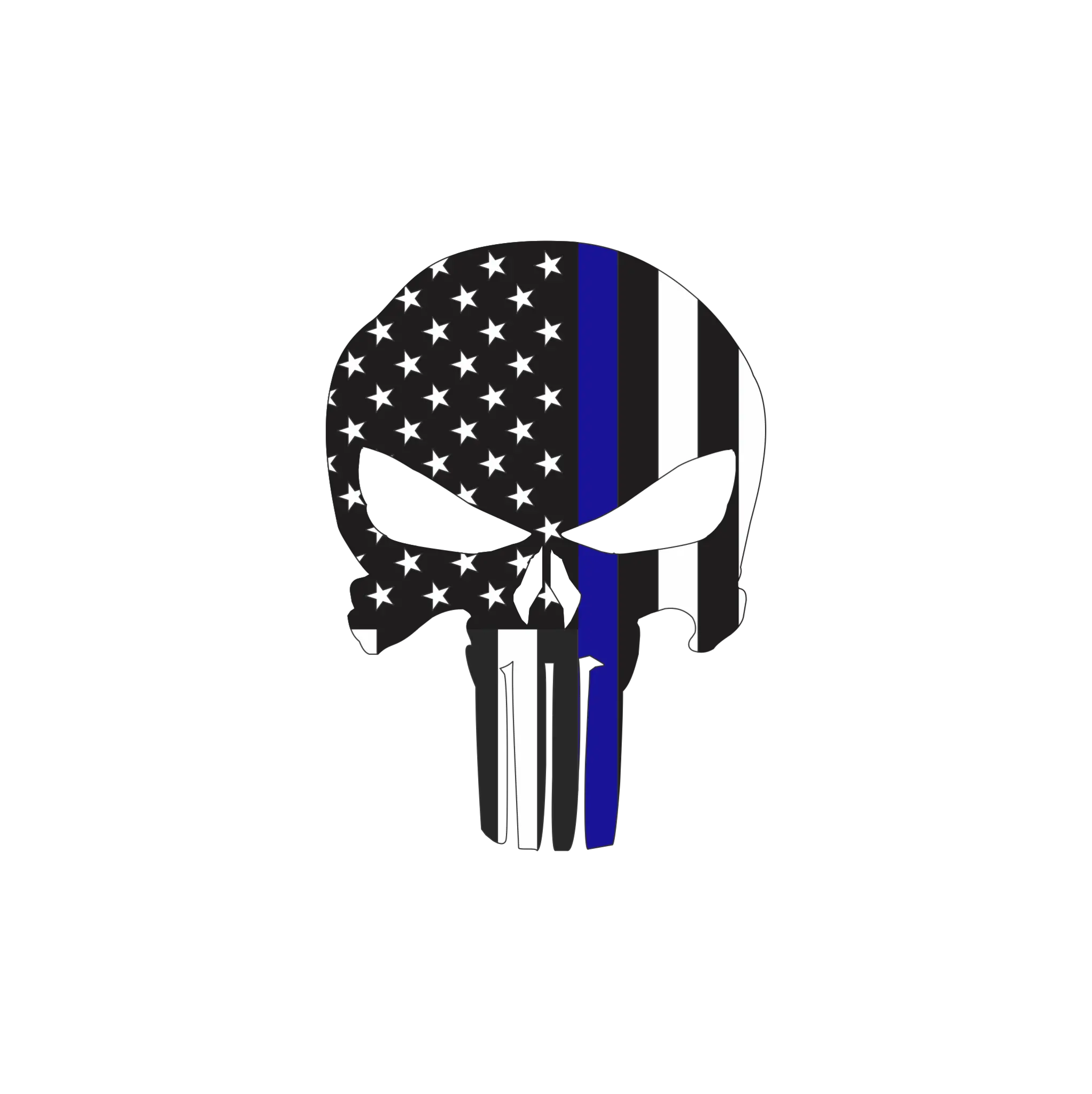  Thin Blue Line Vinyl Decal Punisher Skull Svg Free Png Punisher Png