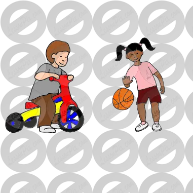  Tricycle And Basketball Picture For Classroom Therapy Use Pronoun Fill In The Blanks Png Cartoon Basketball Png