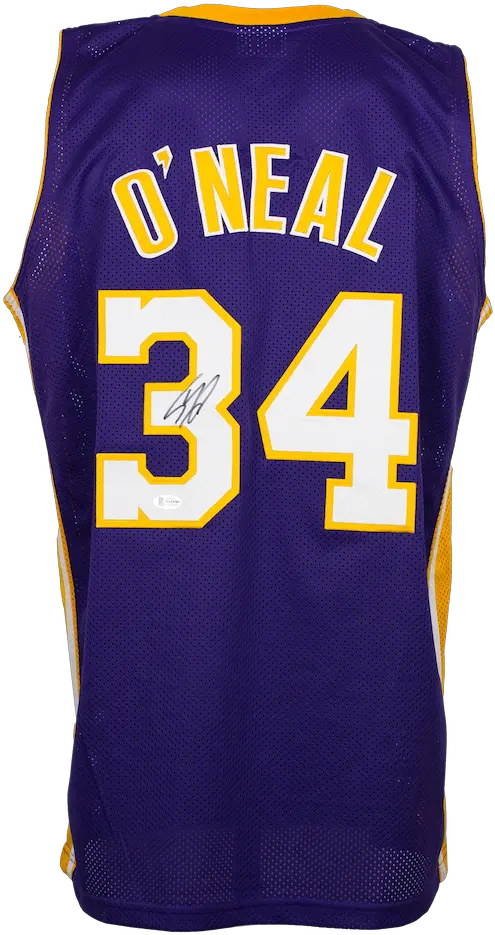  Shaquille Ou0027neal Signed Custom Purple Pro Style Jersey Kobe 24 Patch Bas Psm Sports Jersey Png Shaq Png