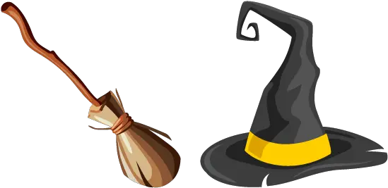  Witch Broom And Hat Cursor Illustration Png Witch Hat Transparent