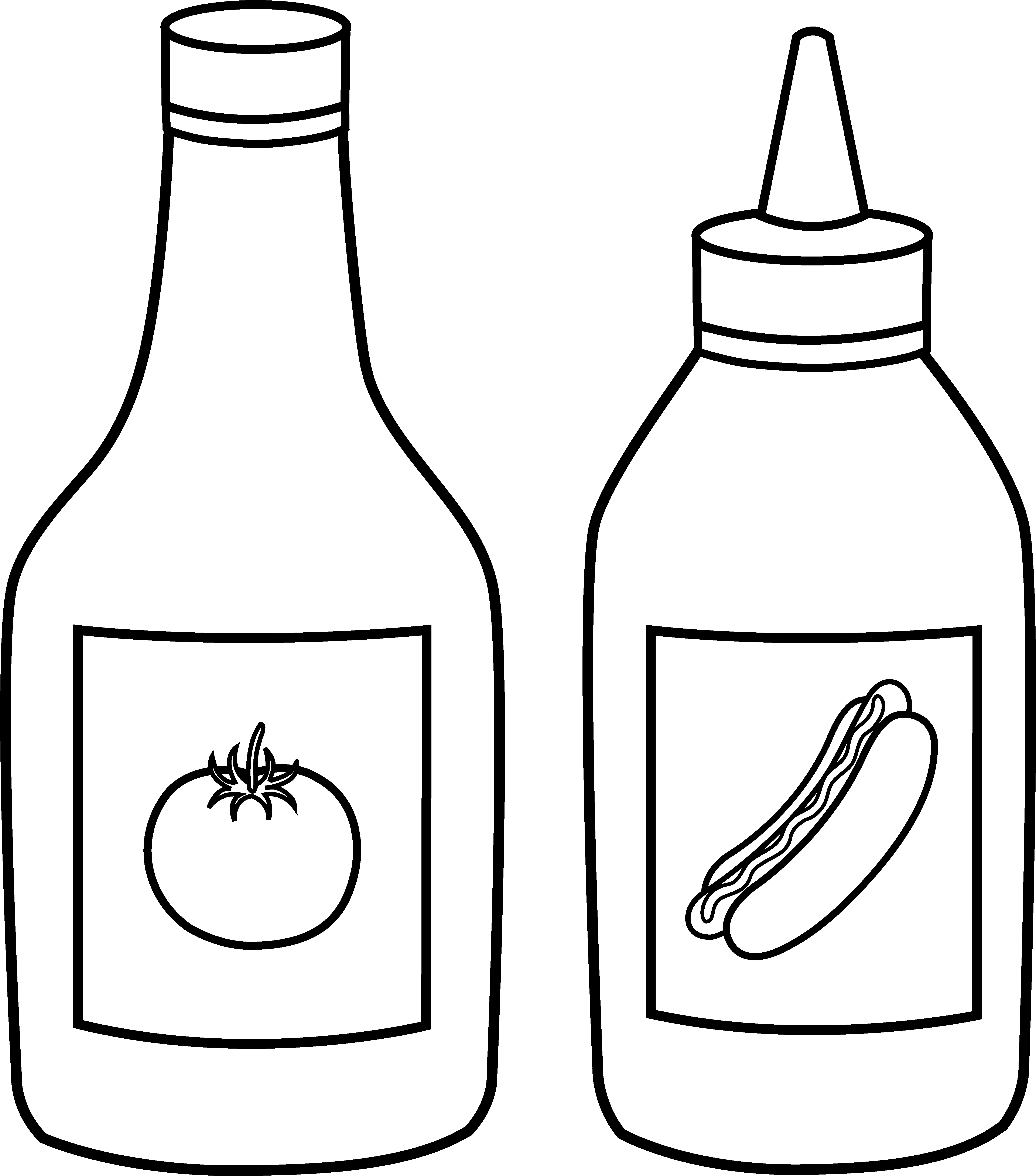  Free Ketchup Bottle Png Download Ketchup Mustard Bottles Outline Ketchup Bottle Png