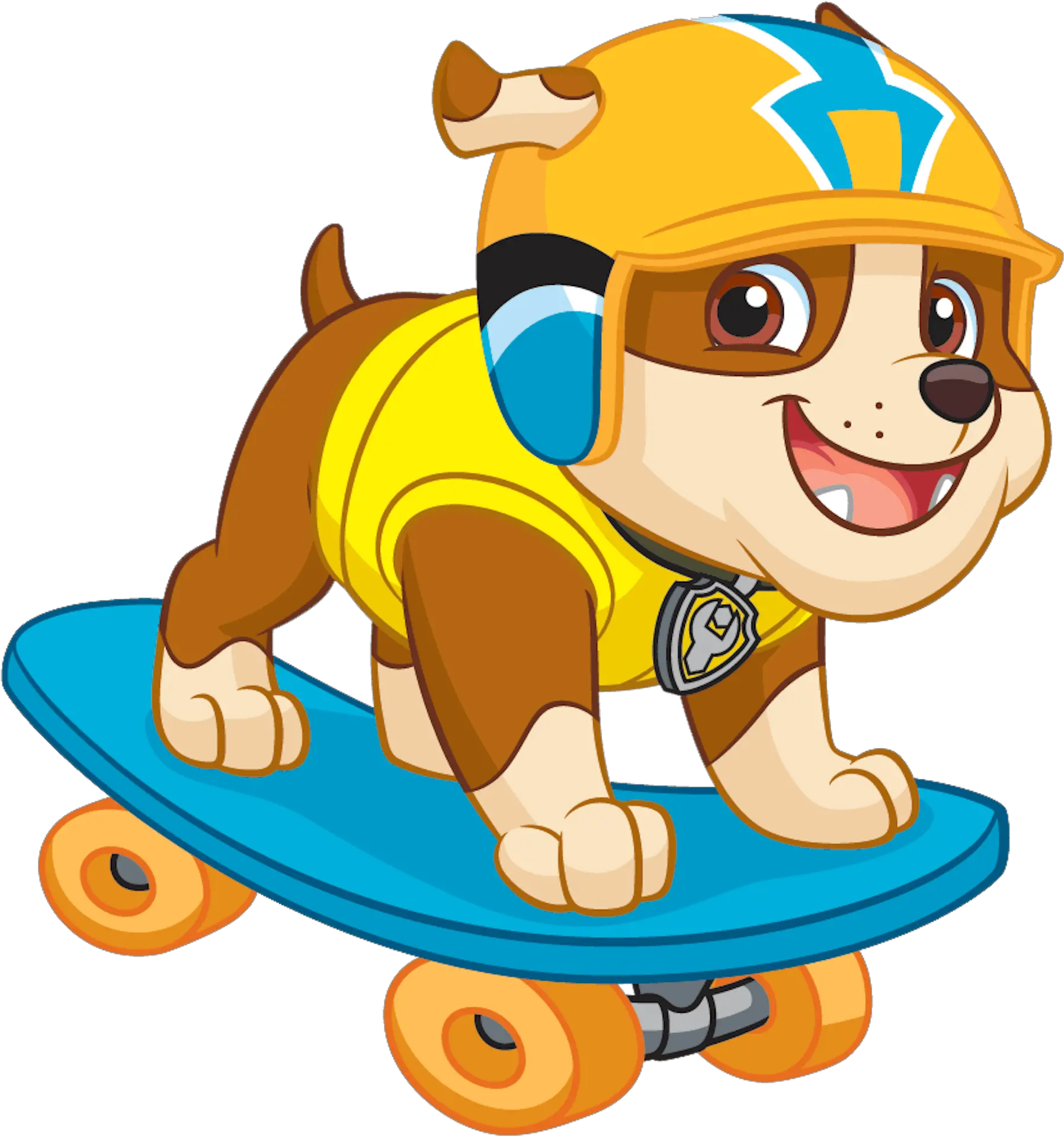  Play Skate Board Paw Patrol Clipart Png Paw Patrol Rubble Skateboarding Rubble Png