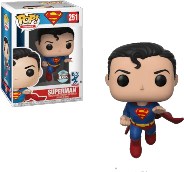  Flying Superman Funko Pop 80th Anniversary Specialty Series Exclusive Funko Pop Mlb Mascots Png Superman Flying Png