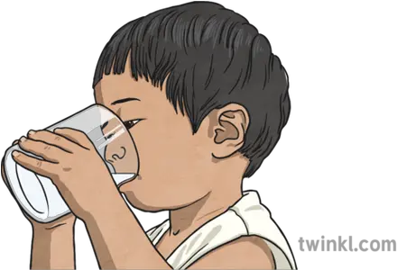  Child Drinking Glass Of Milk Illustration Twinkl Cartoon Png Glass Of Milk Png