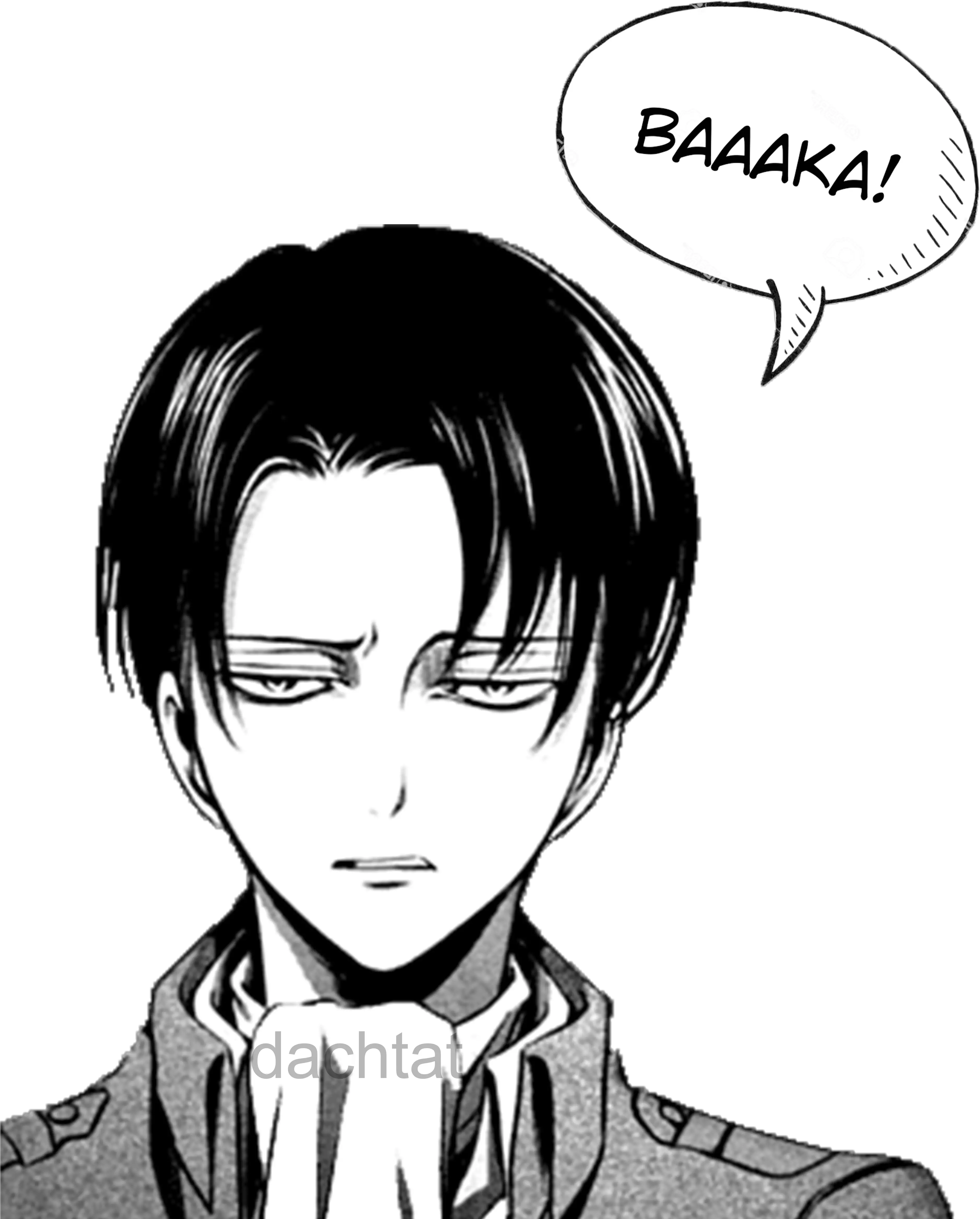  Levi Ackerman Baka Attack On Titan Art Speech Bubble No Expression Png Eren Jaeger Icon