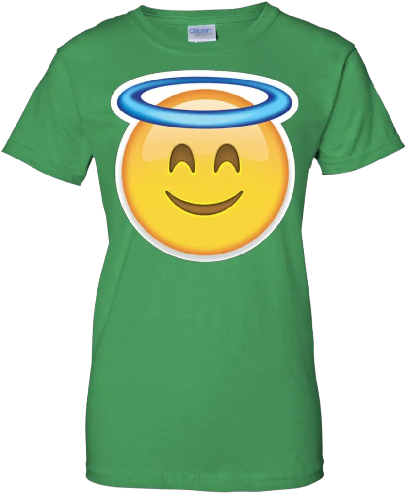  Heaven Angel Ring Smiley Emoji Emoticon Tshirt U2013 Feedtek Png Ring Emoji Png