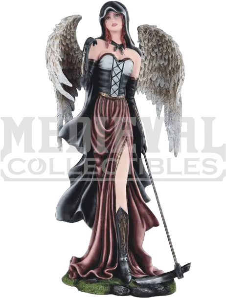  Dark Angel With Scythe Statue Full Size Png Download Seekpng Figurine Angel Statue Png