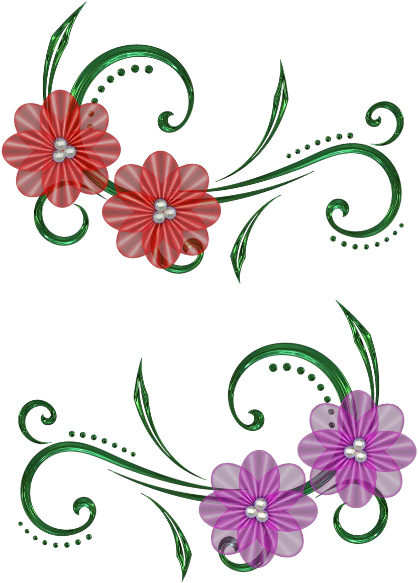  Flower Pearls Design Flower Design For Scrapbook Png Swirl Design Png