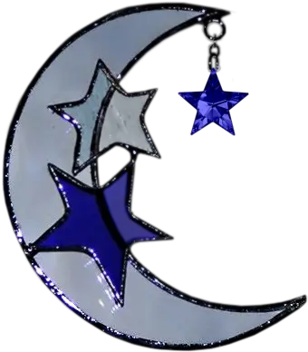  Download Hd Moon Stars Png Stained Glass Star Png Moon And Stars Png