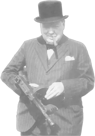  Winston Churchill With Machine Gun By Thewarishellstore Winston Churchill Tommy Gun Png Holding Gun Png