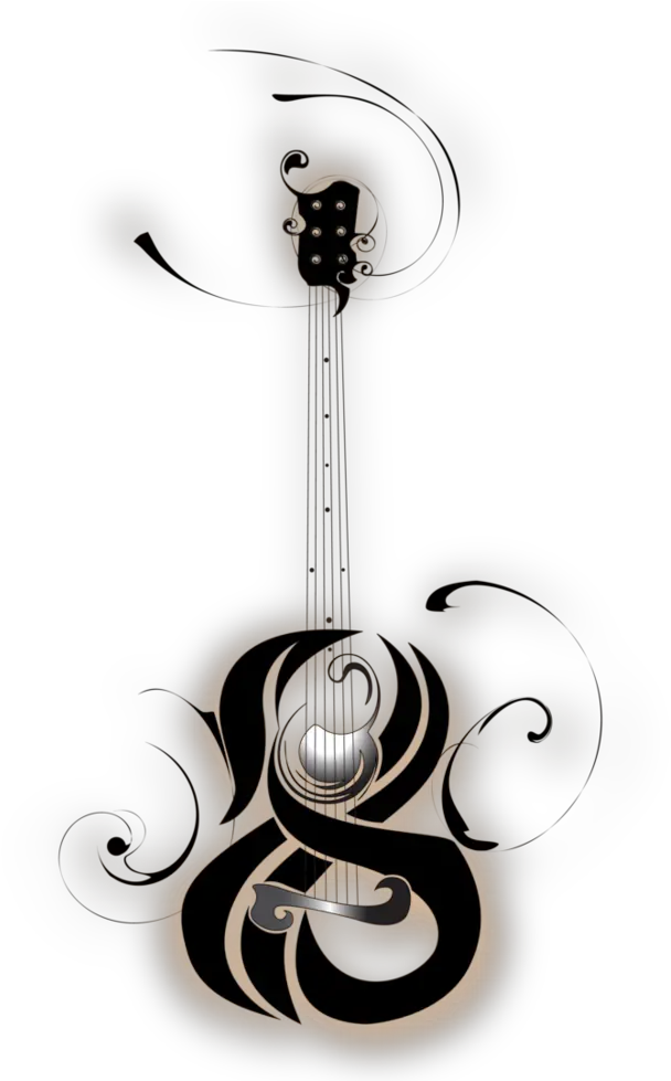  Tribal Tattoo Transparent Guitar Tattoo Music Design Tribal Guitar Tattoo Png Tribal Tattoo Transparent