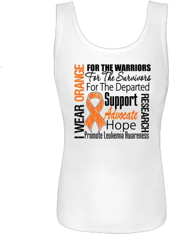  Leukemia I Wear Orange Ribbon Tribute White Womenu0027s Active Tank Png Orange Ribbon Png