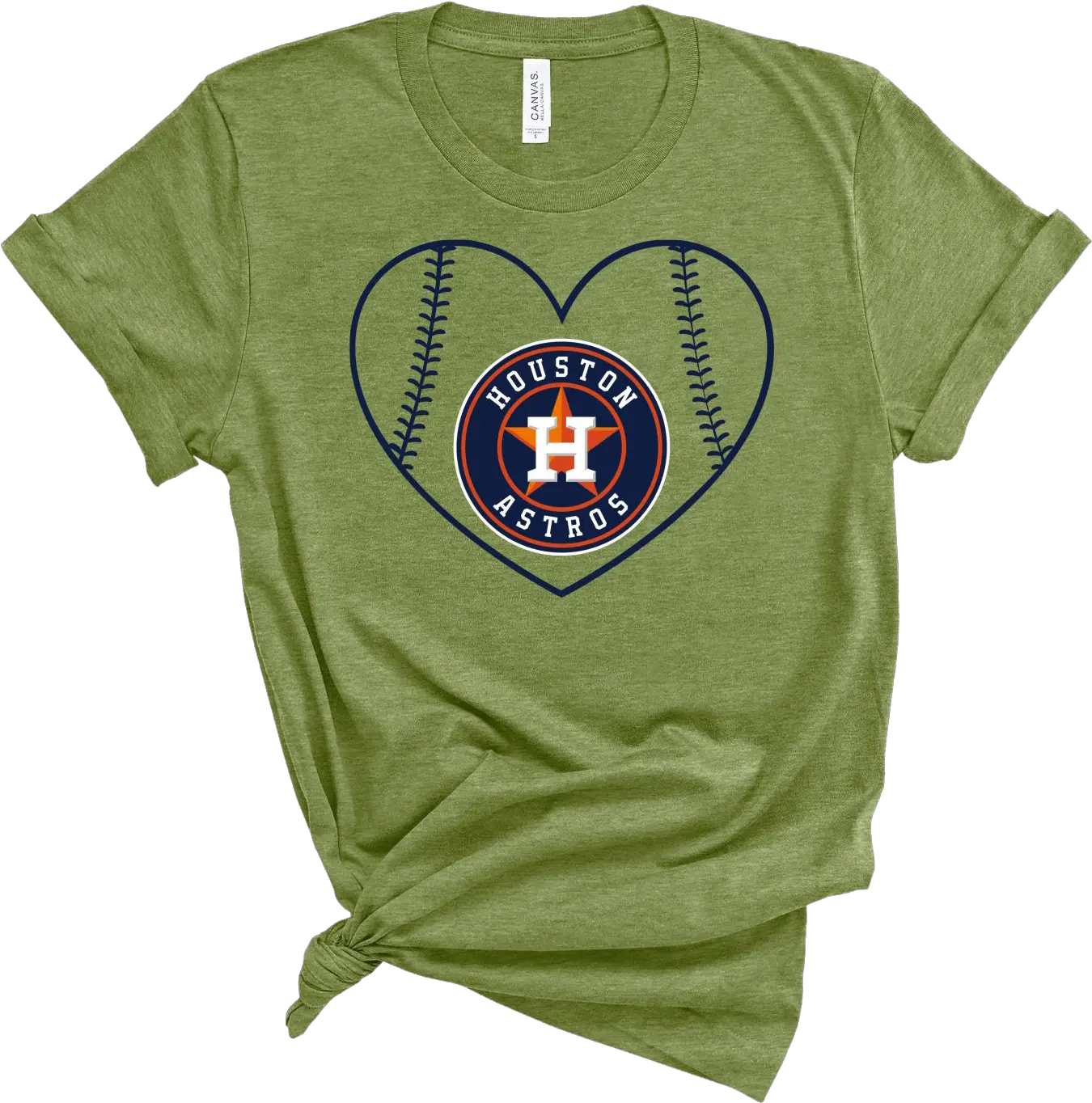  Astros Blue Heart Heather Orange Bella Canvas Png Astros Logo Png