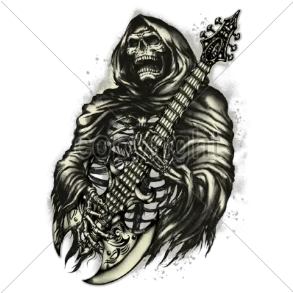  Download Hd Grim Reaper Iron Maiden Grim Reaper With Guitar Png Grim Reaper Png