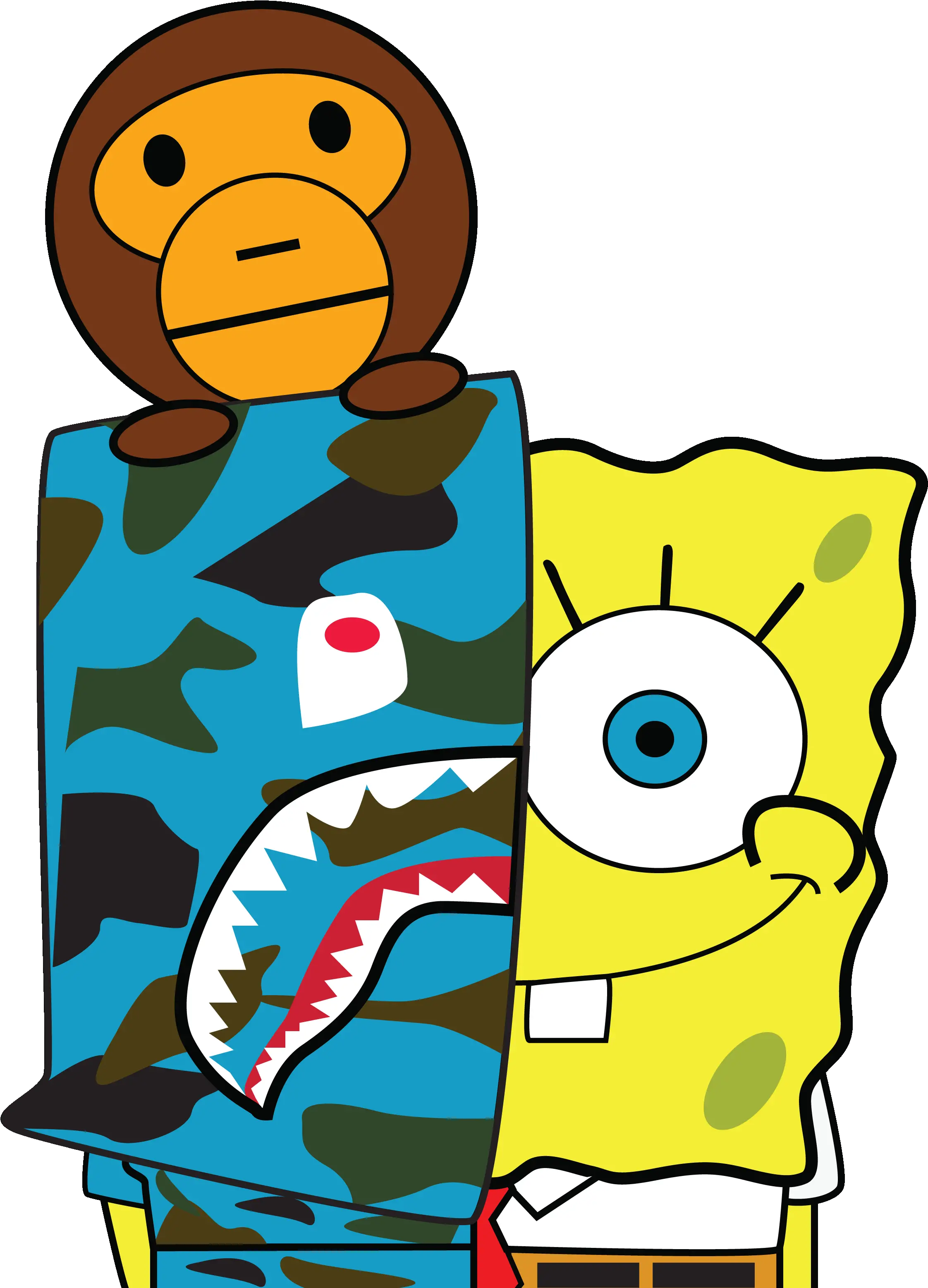  Bape X Spongebob Clipart Red Nose Day 2011 Noses Png Bape Shark Png