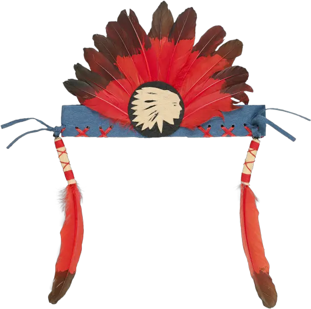  Anoki Indian Feather Head Band Red Black Indian Feather Headband Png Black Feather Png