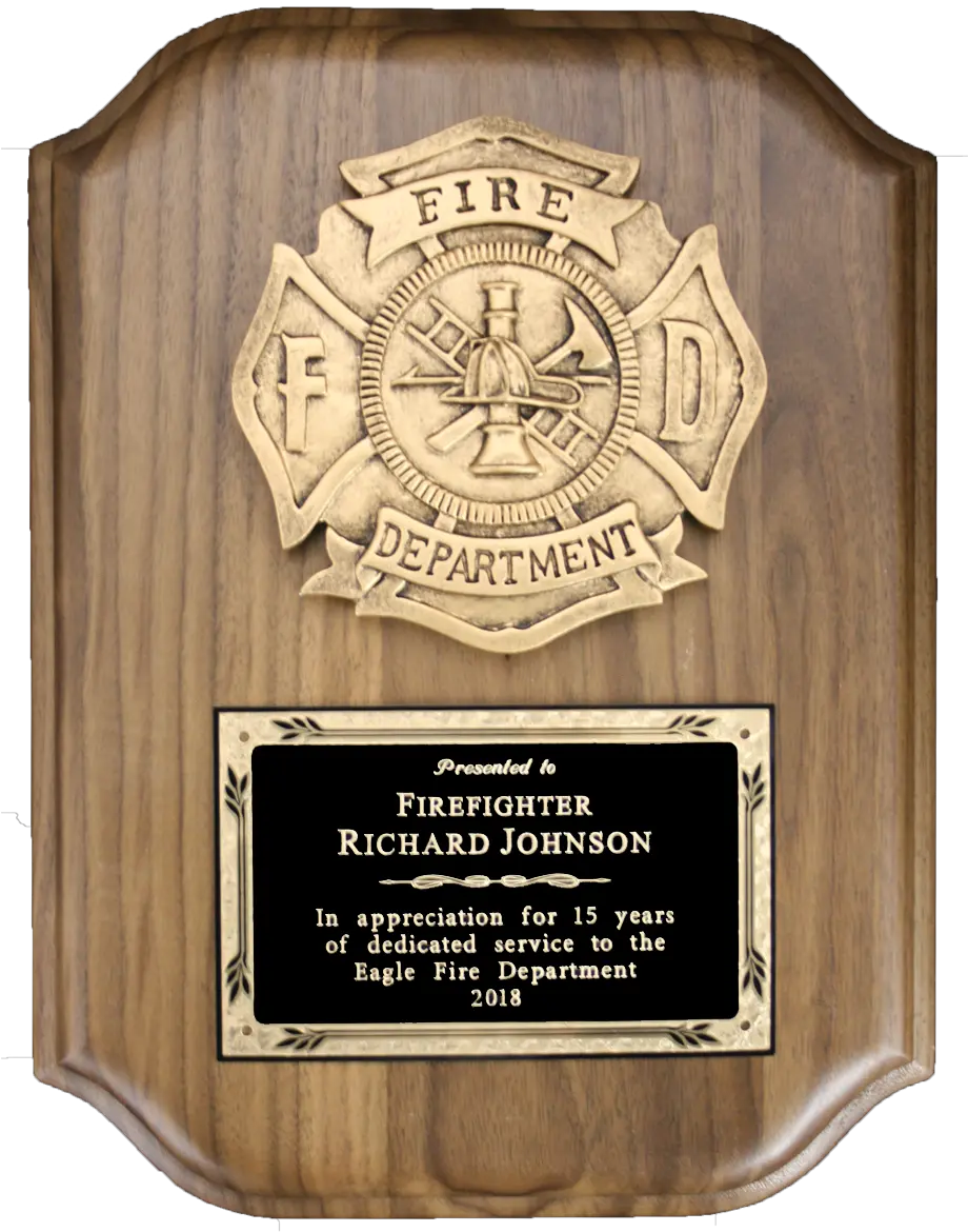  Scalloped Fire Department Eagle Plaque Fire Department Memorial Plaques Png Plaque Png