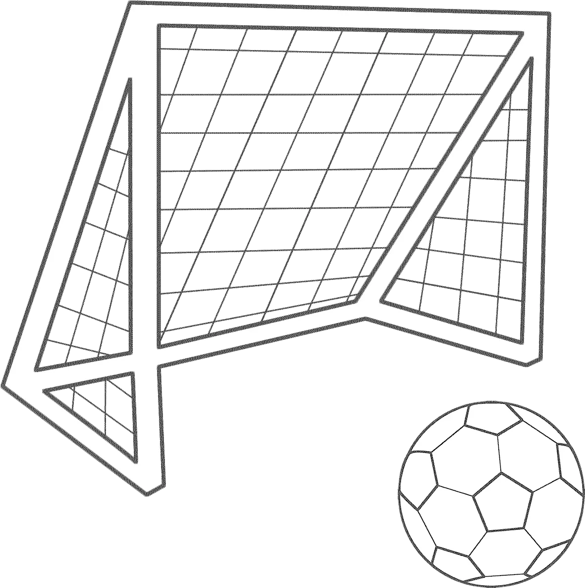  Download Hd Football Goal Png Soccer Goal Coloring Page Soccer Goal Drawing Easy Goal Png