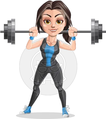  Png Woman Vector Cartoon Characters Female Weight Lifter Cartoon Cartoon Woman Png