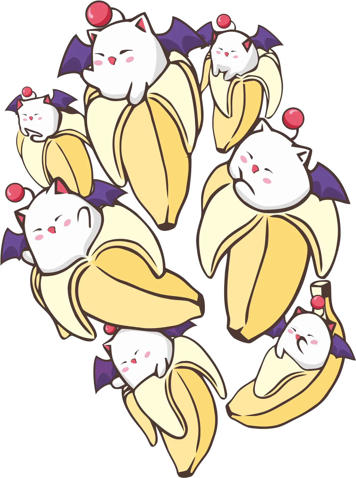  Moogle Inspired Bananya I Made Out Cartoon Png Moogle Png