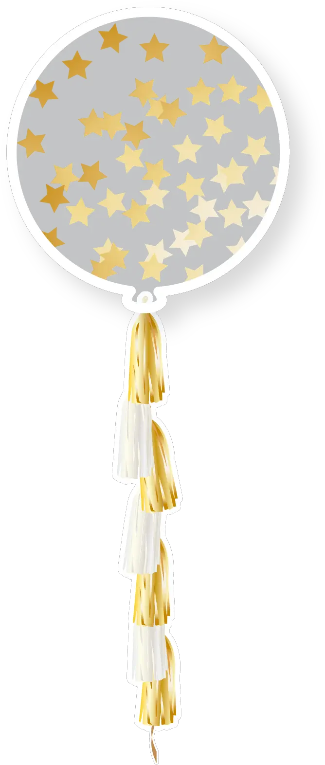  36 Transparent Balloon W Golden Star Confetti U0026 Tassle 1pc Balloon Png Confetti Transparent