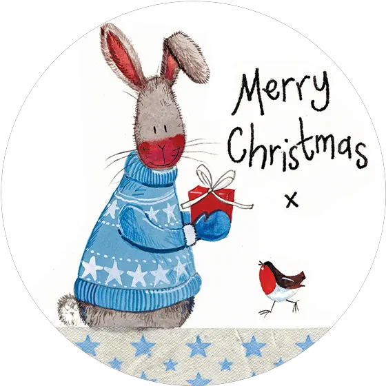  Rabbit With Present Christmas Gift Tag Alex Clark Art Cartoon Png Gift Tag Png