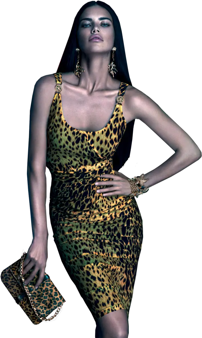  Adriana Lima Transparent Background Adriana Lima Versace Ad Png Model Transparent Background