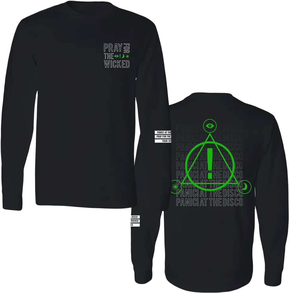  Fade Long Sleeve Tee Panic 2019 Panic At The Disco Tour Shirts Png Fade Transparent