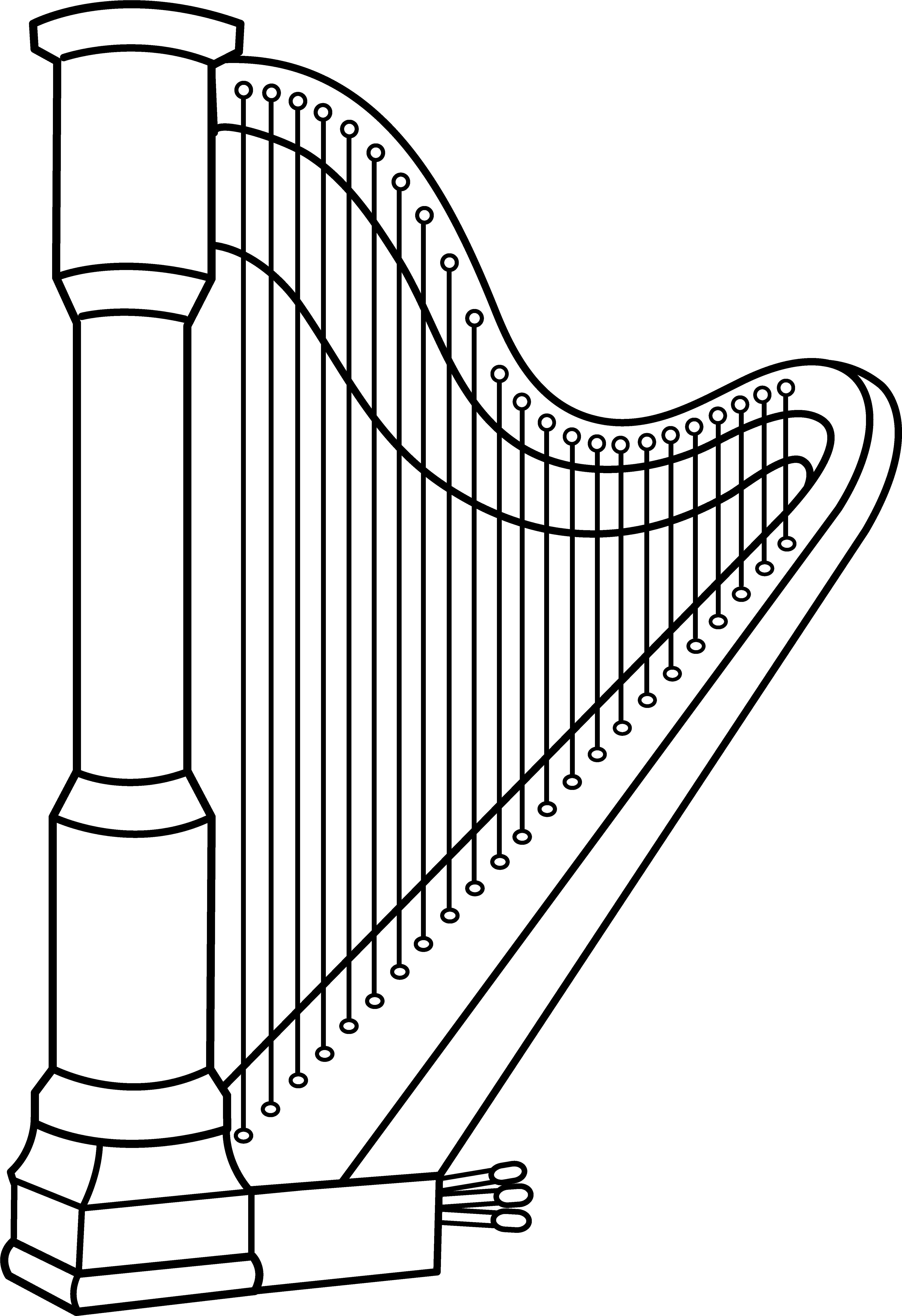  Download Hd Musical Harp Line Art Harp Clip Art Clipart Harp Png Harp Png